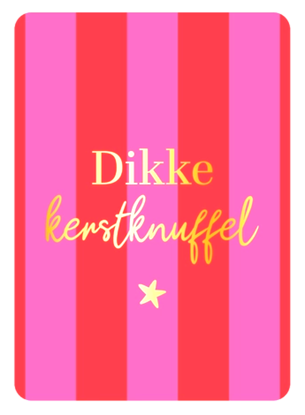 Kaart A6 enkel 'Dikke kerstknuffel'