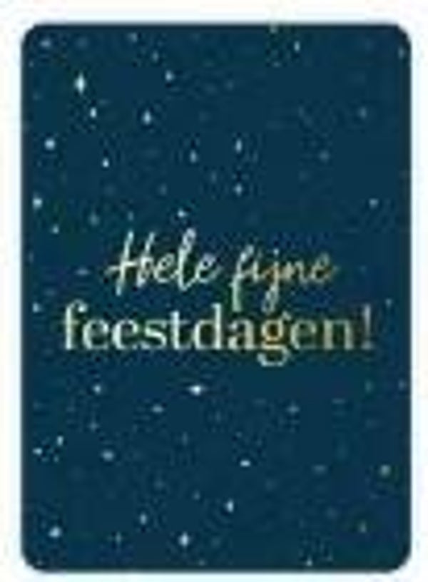 Kaart A6 enkel 'Hele fijne feestdagen!' blauw