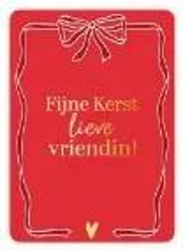 Kaart A6 enkel 'Fijne kerst lieve vriendin!'