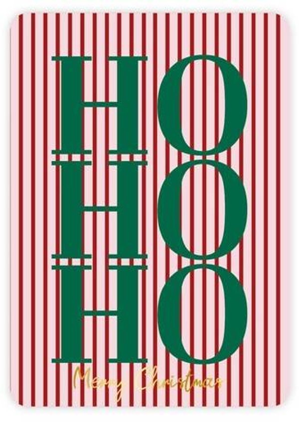 Kaart A6 enkel 'Hohoho' rood groen