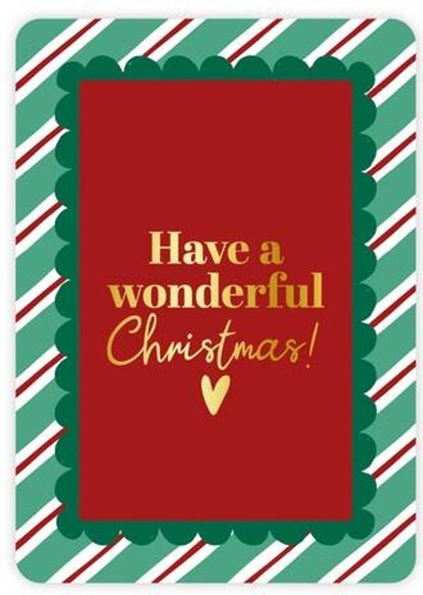 Kaart A6 enkel 'Have a wonderful Christmas!'