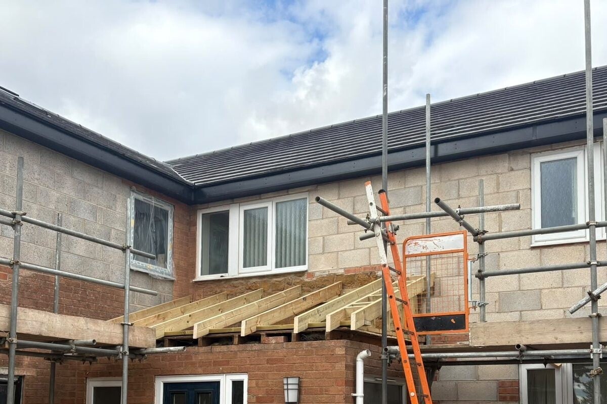 Flat roof converted to a pitched roof on a residential extension