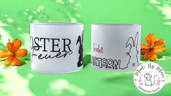 Frosted Teelichtglas mit Ostermotiven – Stimmungsvoll und Festlich