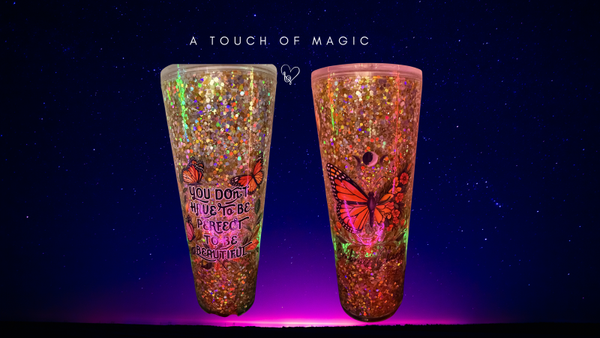 24 oz Glitter Snowglobe ( You Dont Have to be perfect )