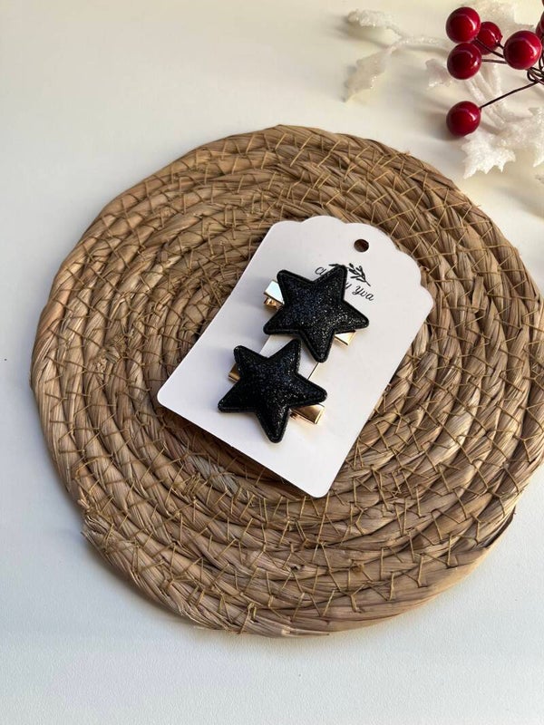 3cm alligatorknipjes black star