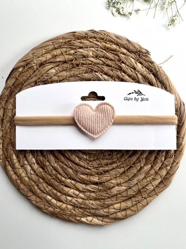 Haarband hart beige