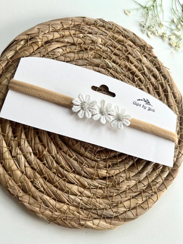 Haarband silver flower
