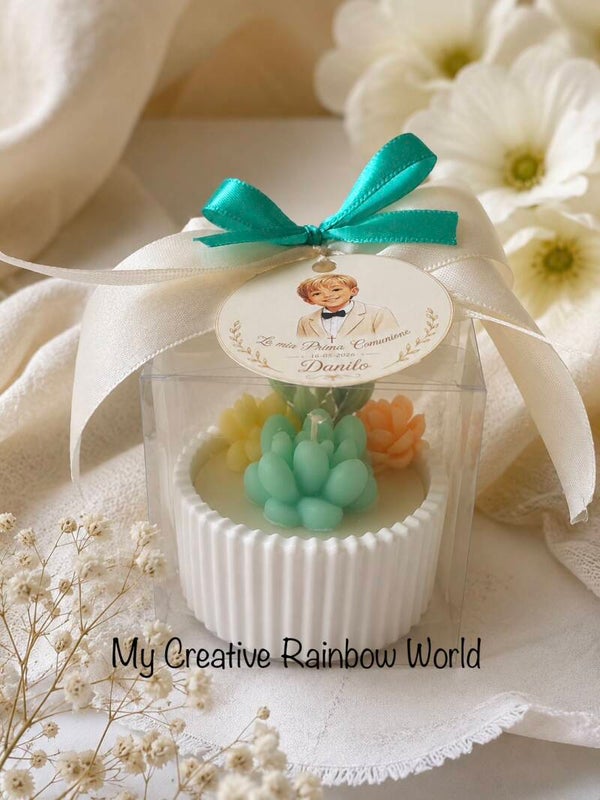 Bomboniera Candela Personalizzata – Comunione ed Eventi 🕯️✨