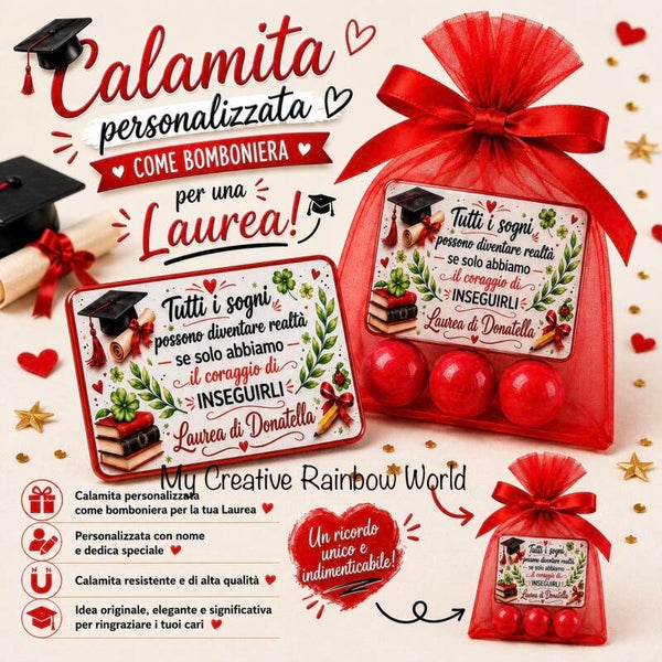 Calamita Personalizzata Bomboniera Laurea 🎓❤️