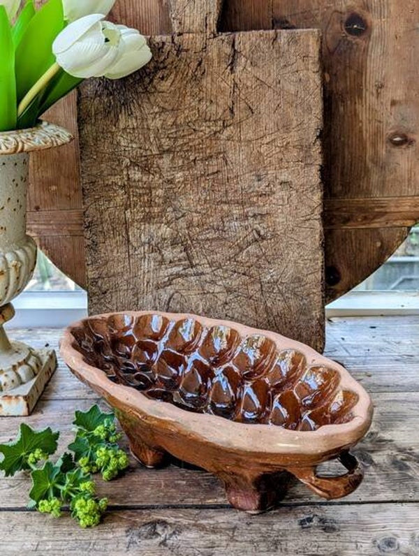 Originele Oude Broodbakvorm – Aardewerk, Vlechtvorm