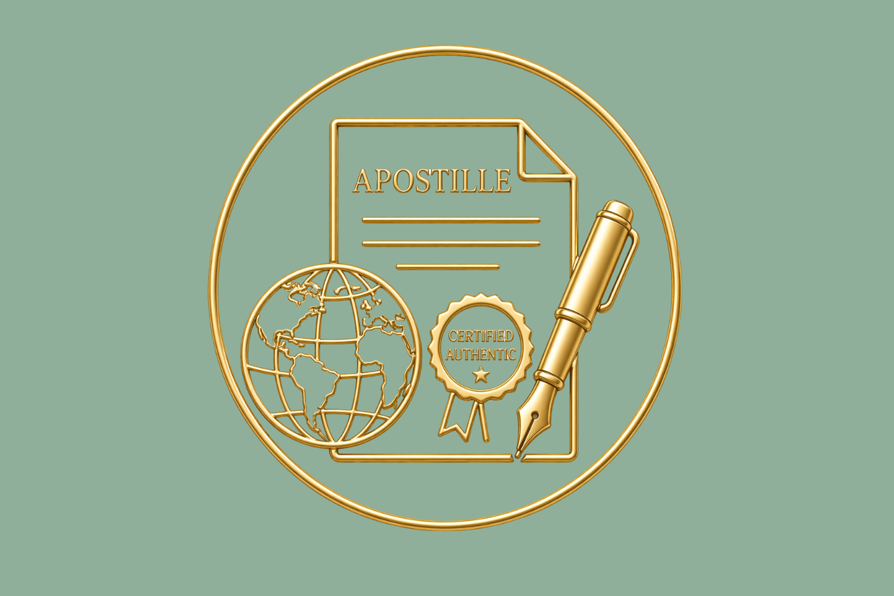 Apostille and authentication support for documents requiring international use