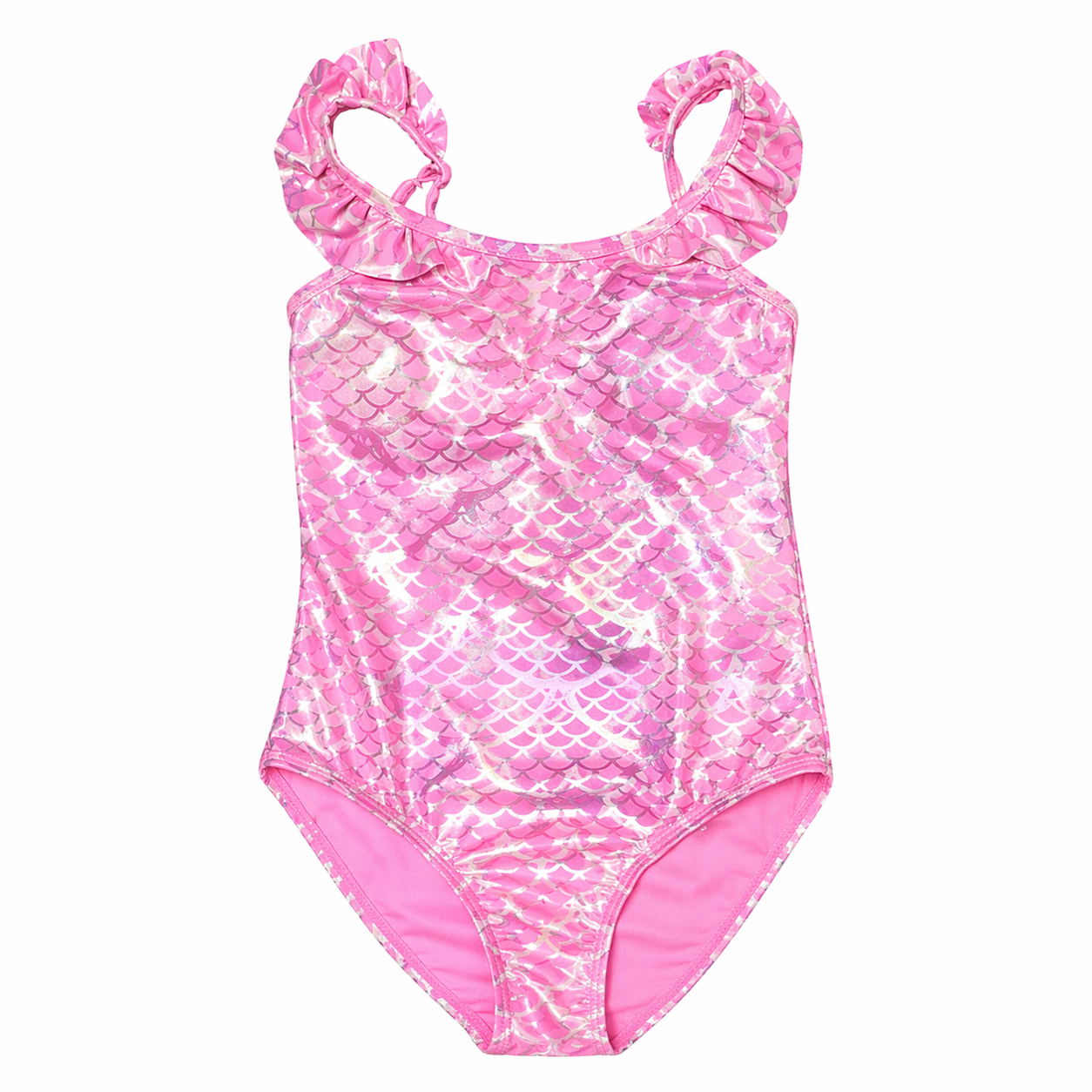 Glanzend zeemeermin badpak met schubbenprint – meisjes 🤍