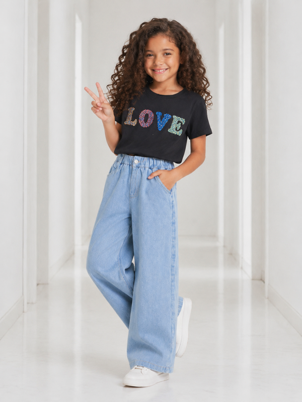 Trendy meisjes T-shirt met love | 4-14 jaar 🤍