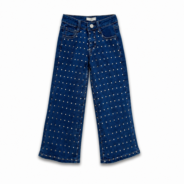 Meisjes jeansbroek met strass steentjes | 4-14 jaar 🤍