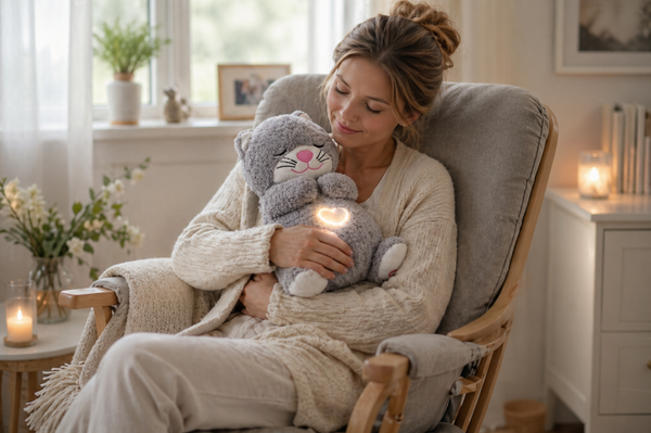 Ademende knuffel "kat" 💐