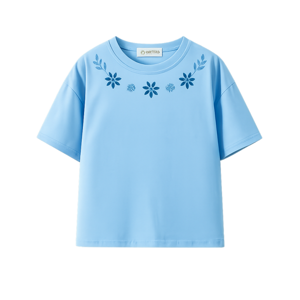 Trendy meisjes T-shirt met opengewerkte bloemen | 4-14 jaar 🤍