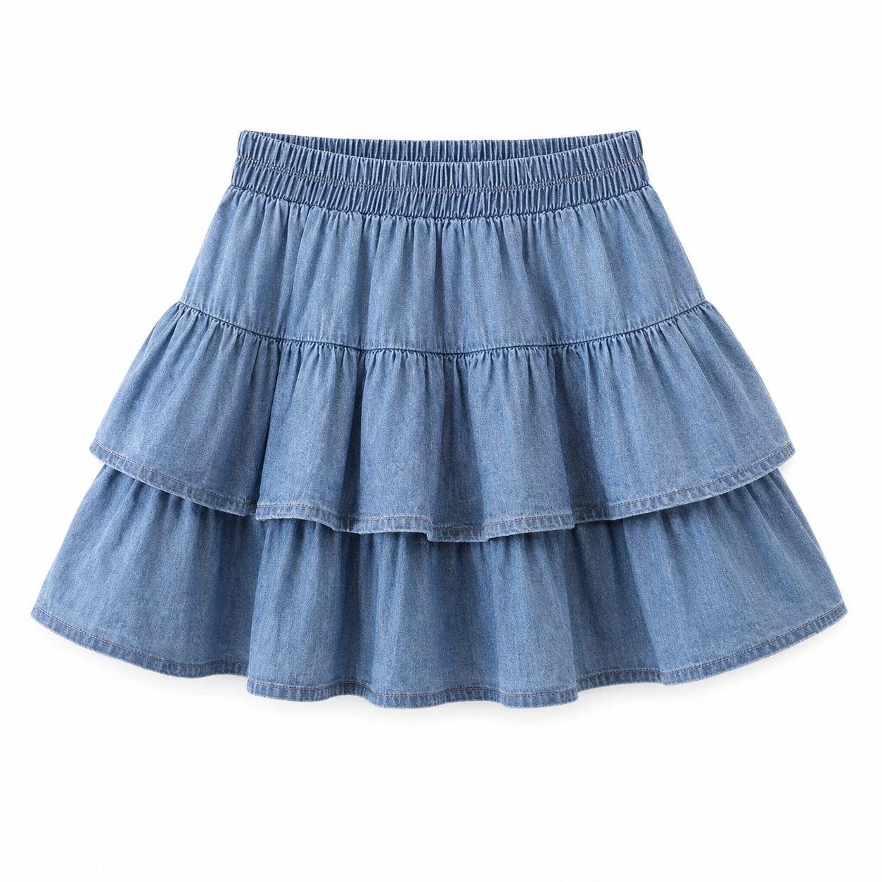 Meisjes jeansrok met ruches | 4-14 jaar 🤍