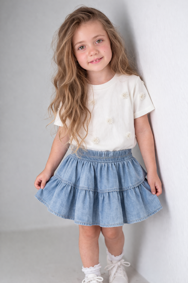 Jeansrok met ruches – meisjes 🤍