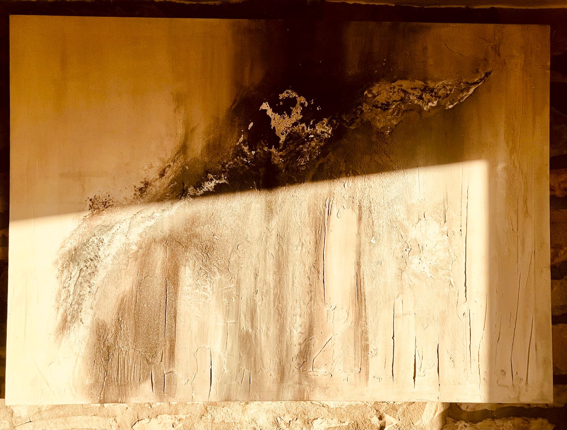 LUCE SULL’ OMBRA - Quadro astratto Materico 70x100 cm