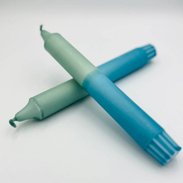 Dip dye kaars - aqua