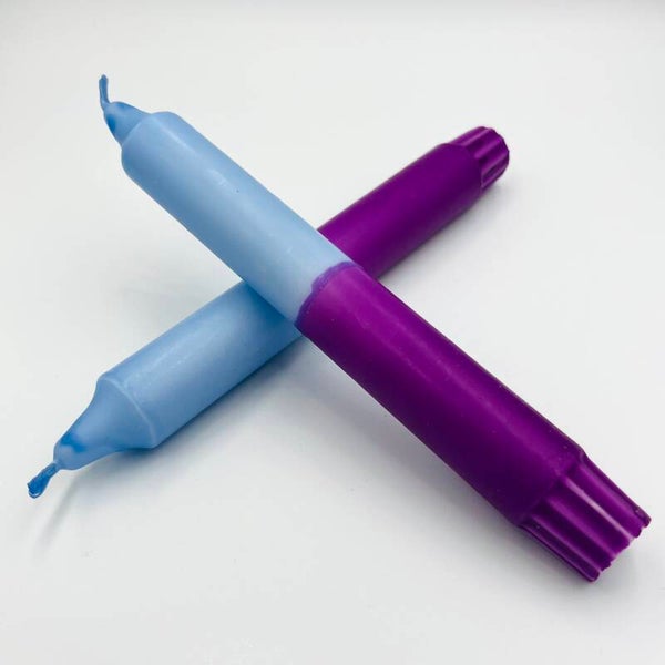 Dip Dye kaars - blauw/paars