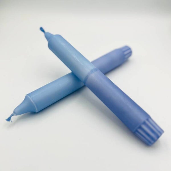 Dip Dye kaars - dubbel blauw
