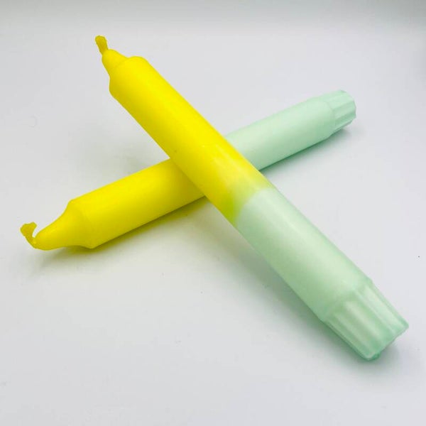 Dip Dye kaars - geel/mint