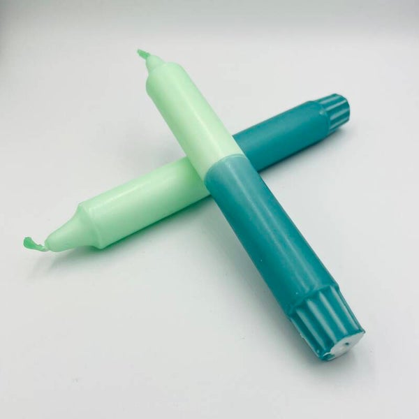 Dip Dye kaars - mint/blauw