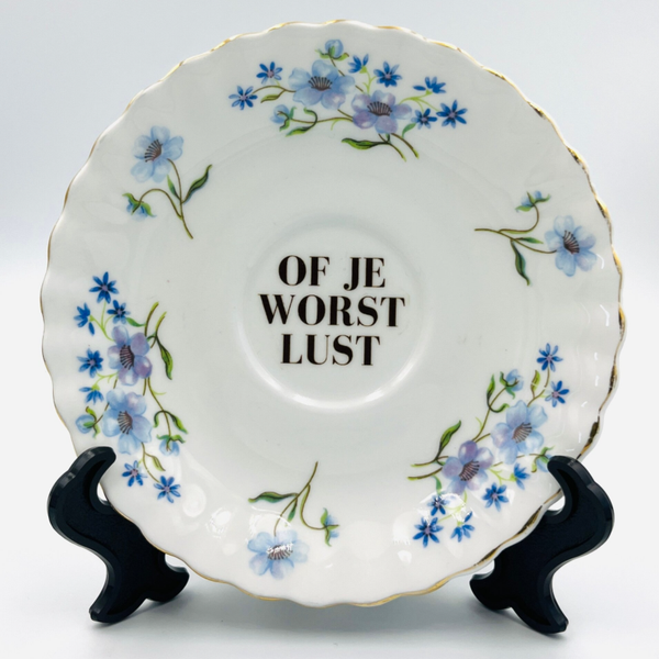 Wandbord Of je worst lust - blauw