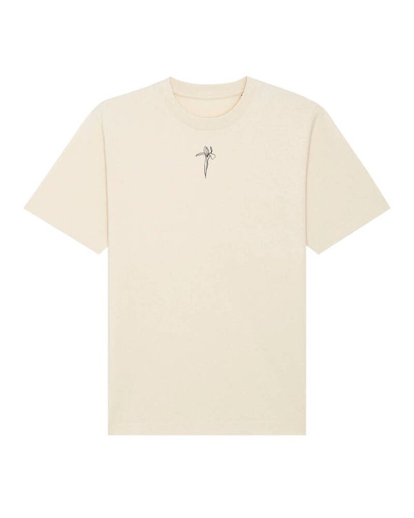 'Iris' flower T-shirt Unisex Off White