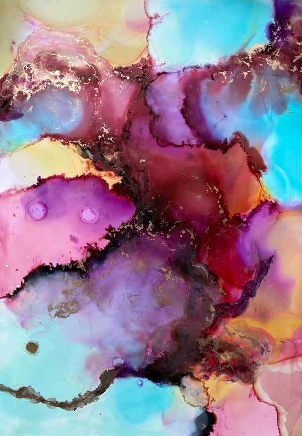 Alcohol inkt op Yupo papier 60x90cm