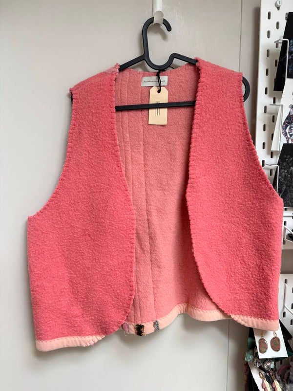Bodywarmer roze wol maat M/L