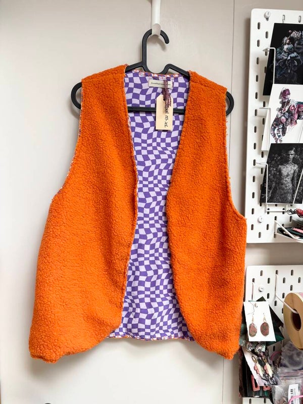 Bodywarmer oranje paars maat M-XL