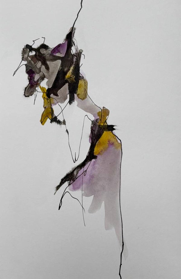 Abstracte kunst op papier 17x25cm