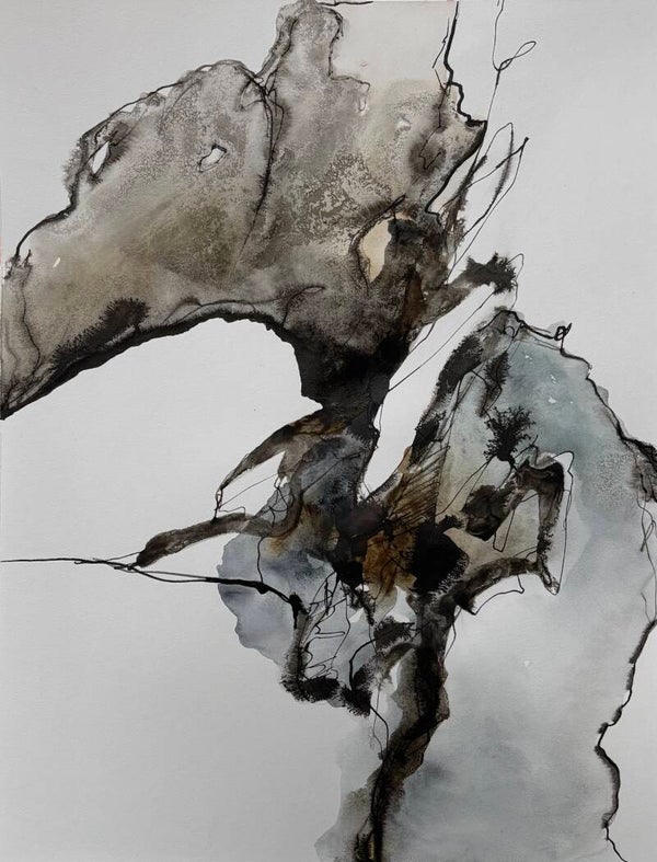 Abstracte kunst op papier 25x32,5cm
