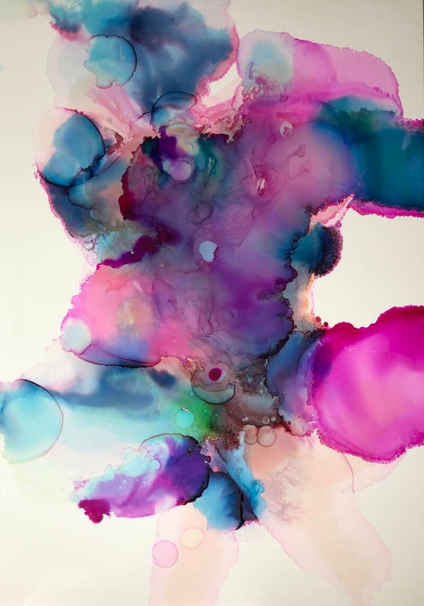 Alcohol inkt op Yupo papier 60x90cm