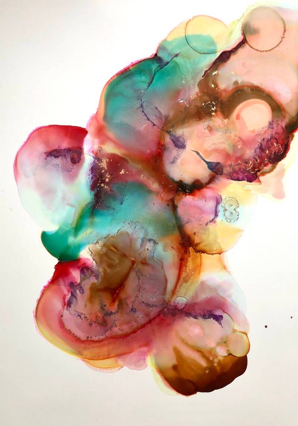 Alcohol inkt op Yupo papier 60x90cm