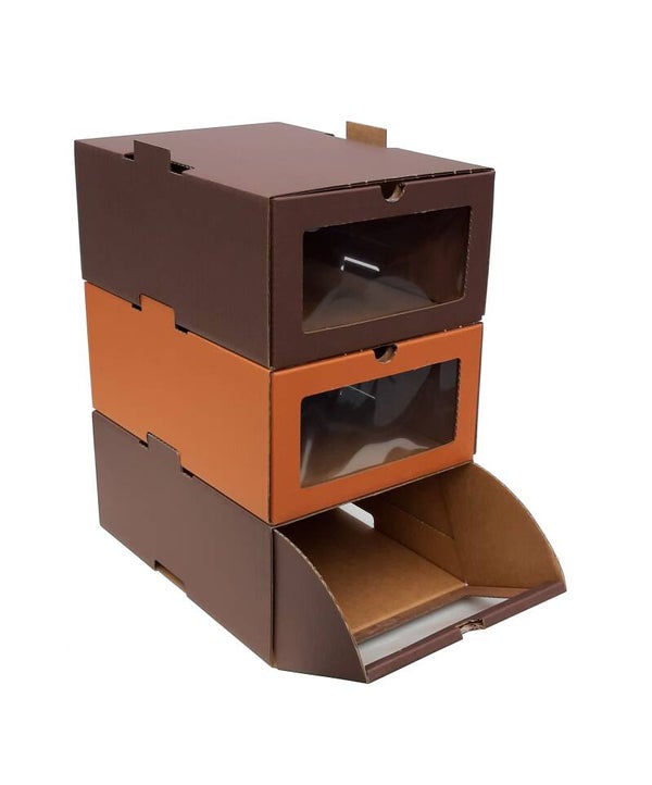 Schoenendozen PARIS (6x Donkerbruin + 6x Lichtbruin)