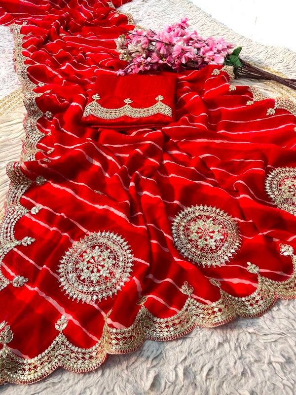 Back-less blouse design Georgette sare