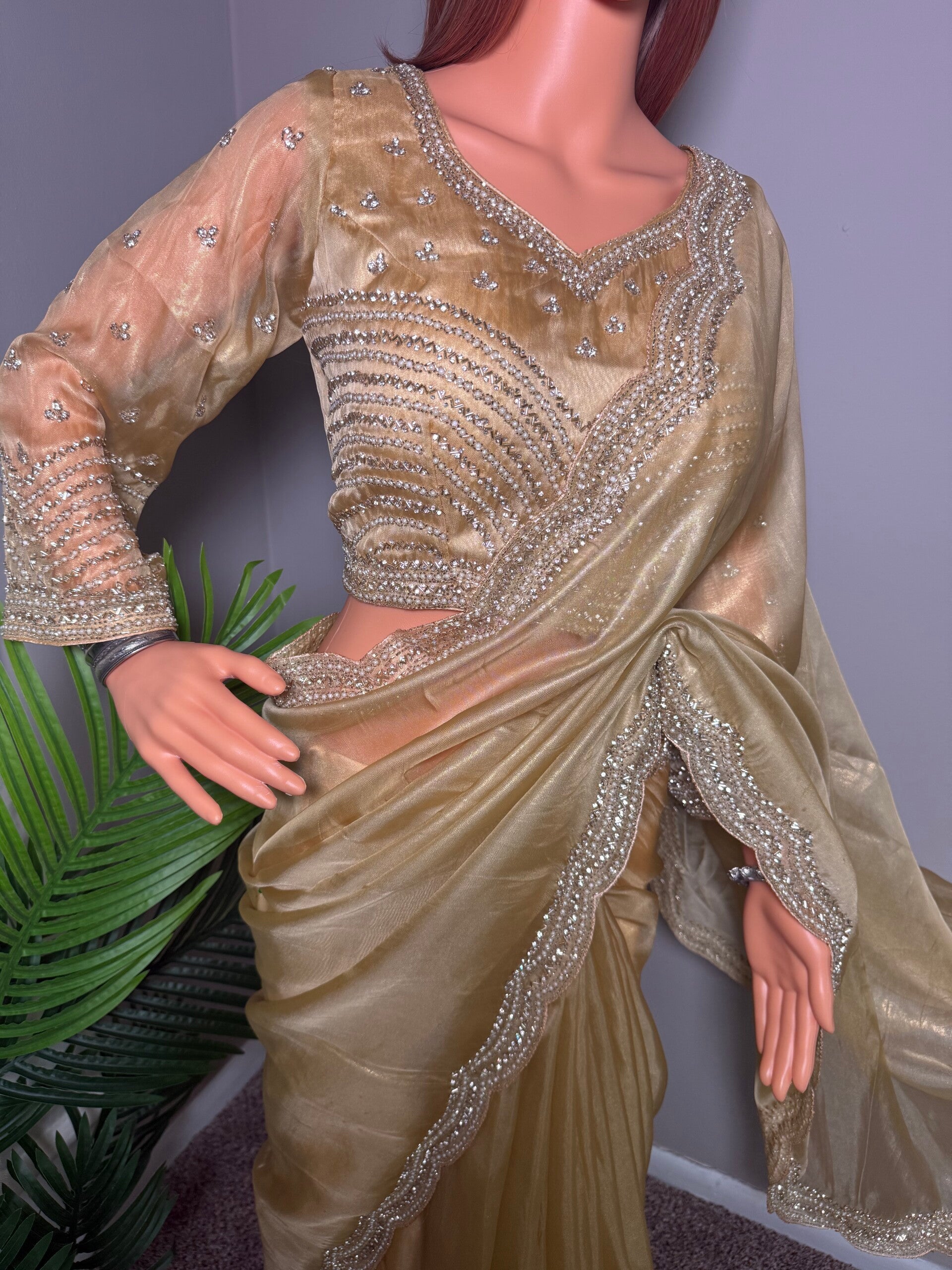 Zari Work Soft organza saree