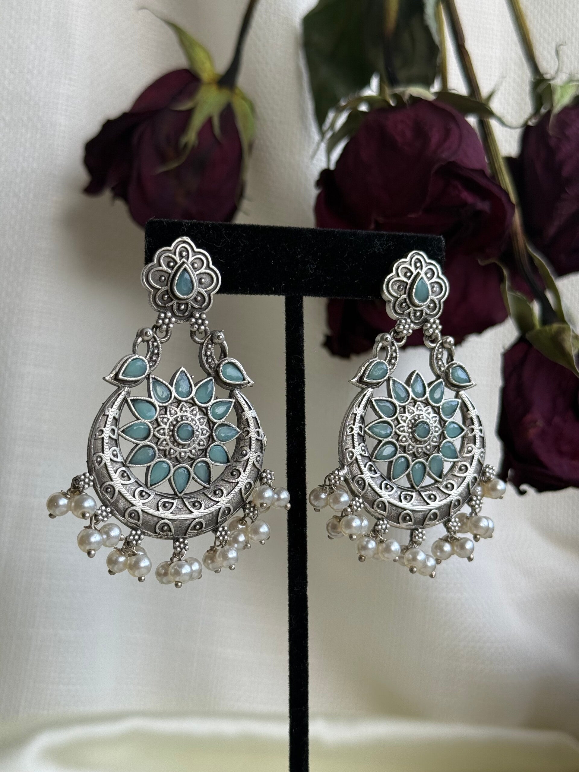 The Sunburst peacock royal boho earrings