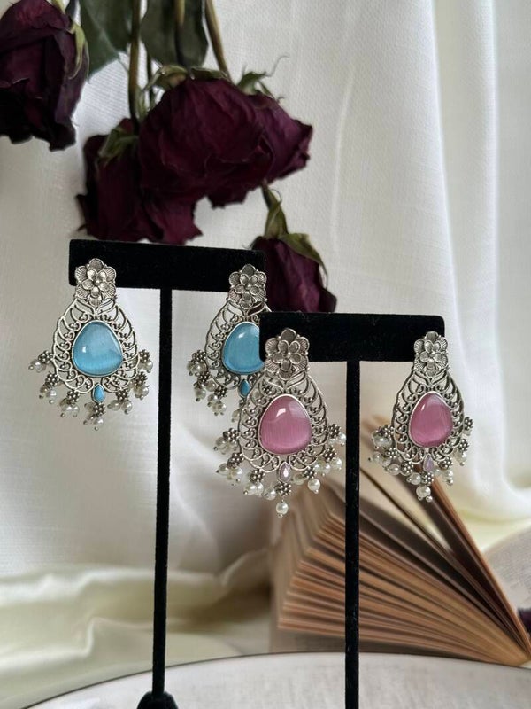 Floral chandbali drops