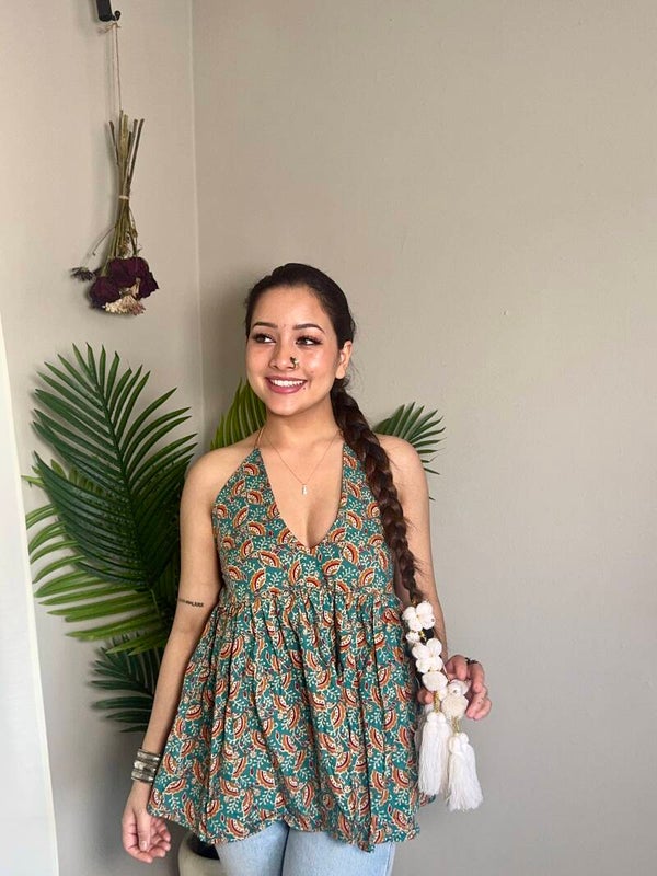 Ajrak print boho kurti