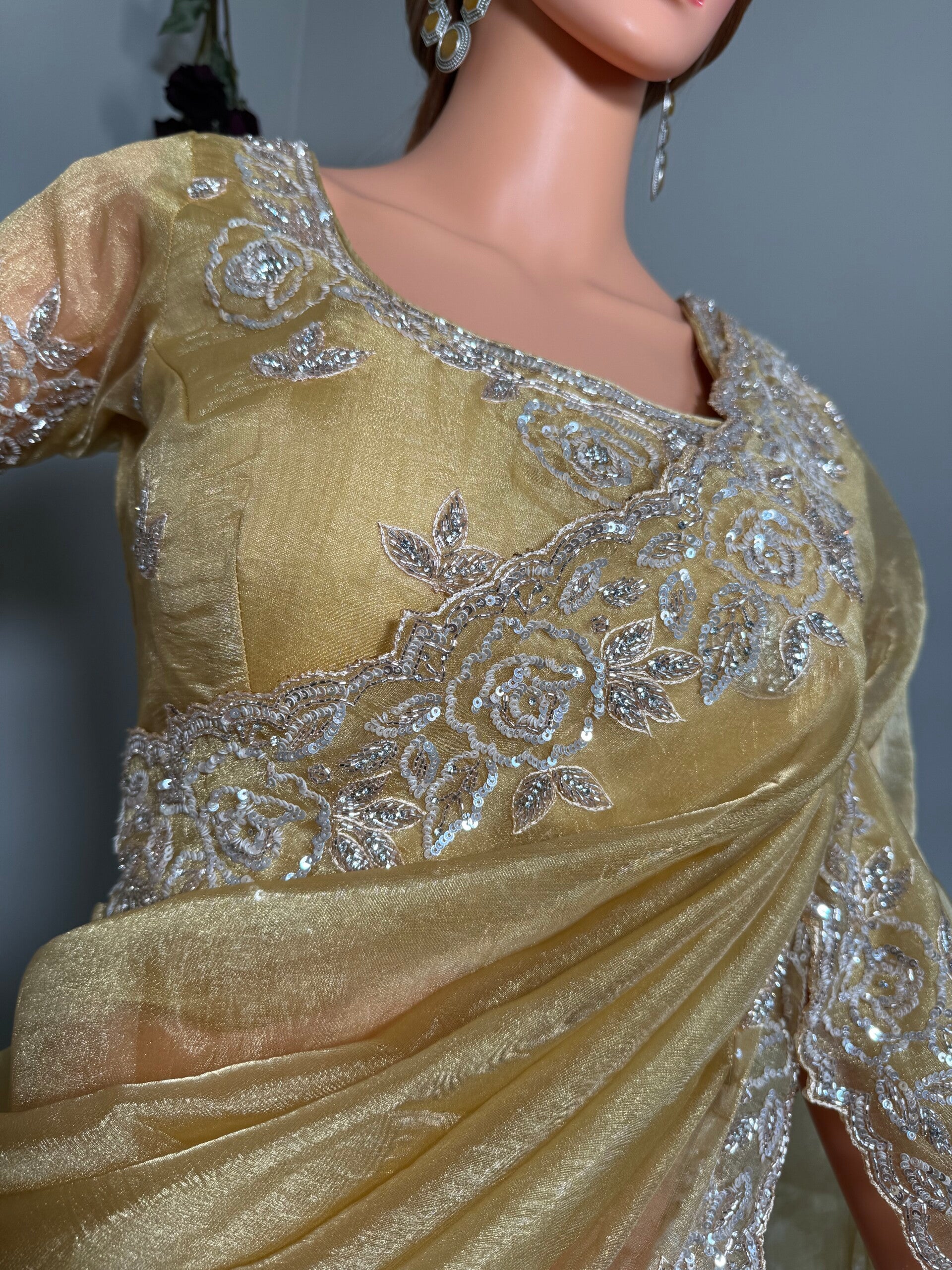 Lemonade Yellow Soft Organza Saree