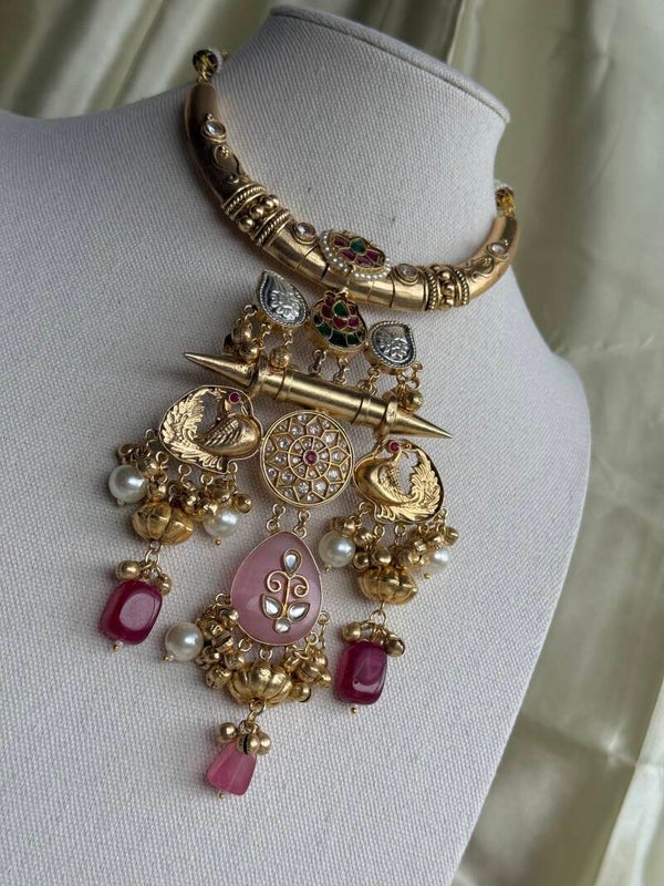 HASLE: jaipuri heritage jadau necklace set