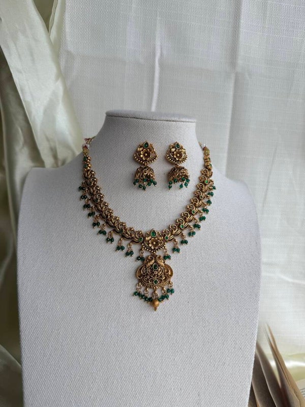 Antique mayura Temple Necklace Set
