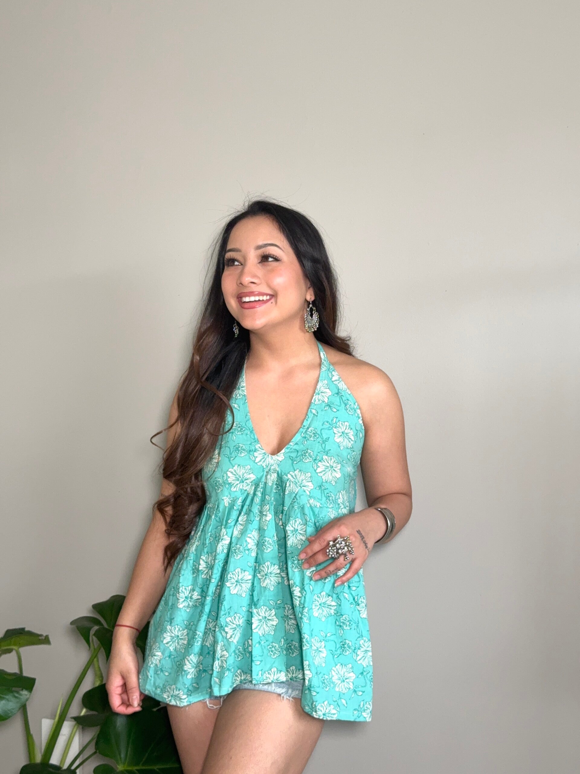 Halter padded Saiyaara Kurti design