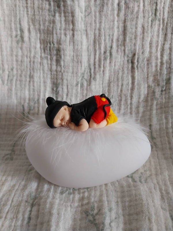 Veilleuse souris bébé fimo garçon