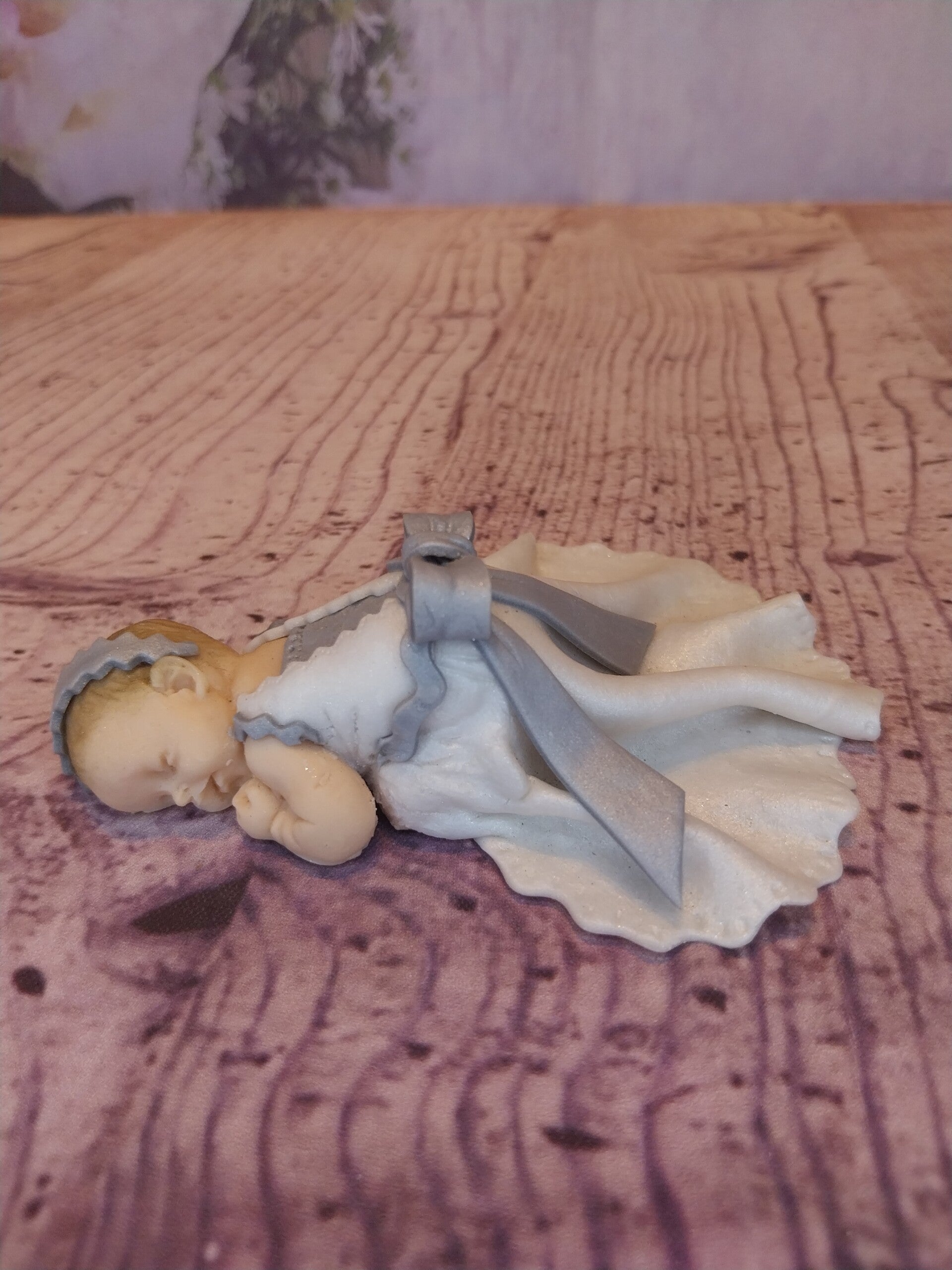 Bébé fimo fille robe longue longue baptême