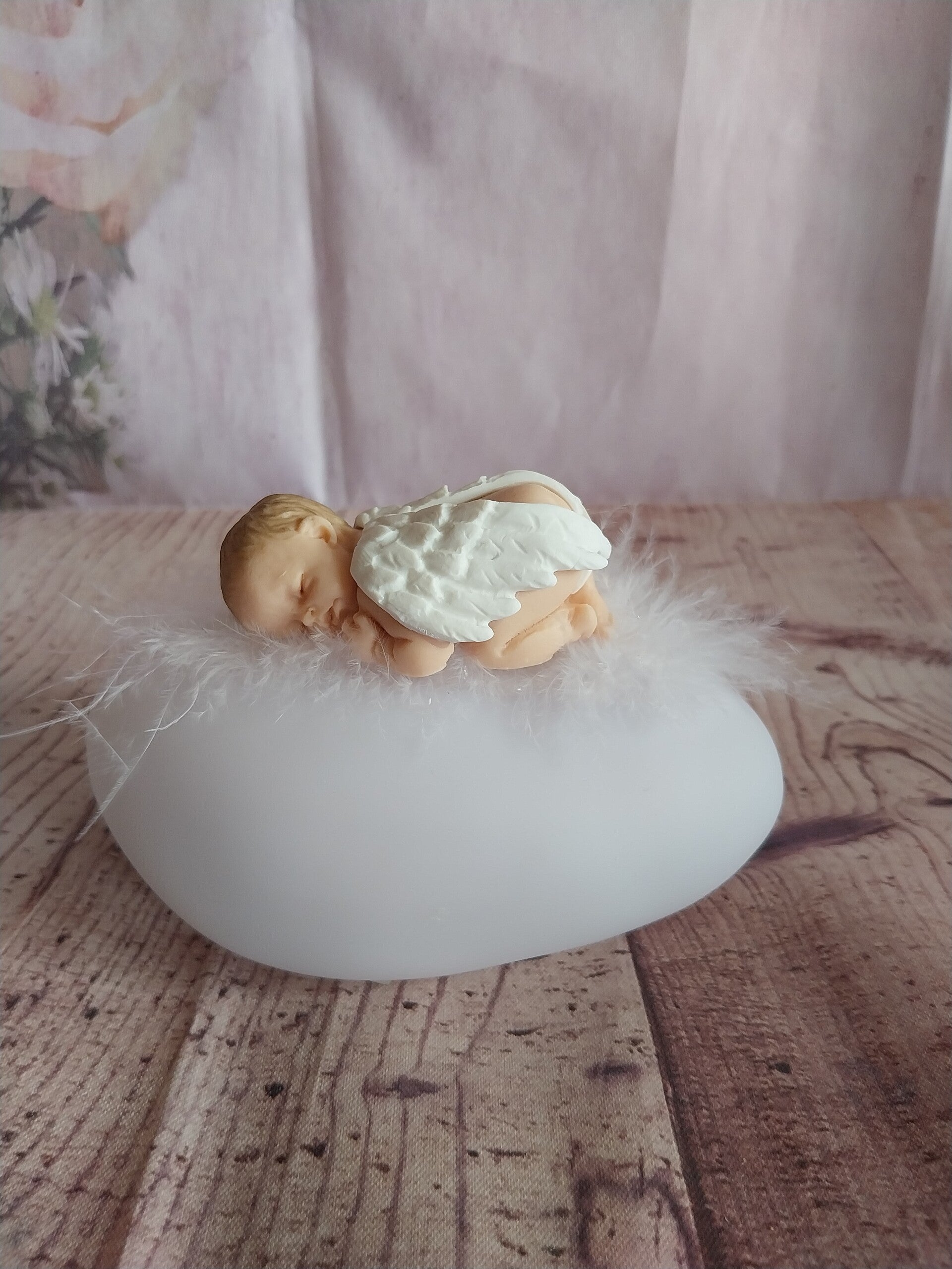 Veilleuse avec bébé fimo ange